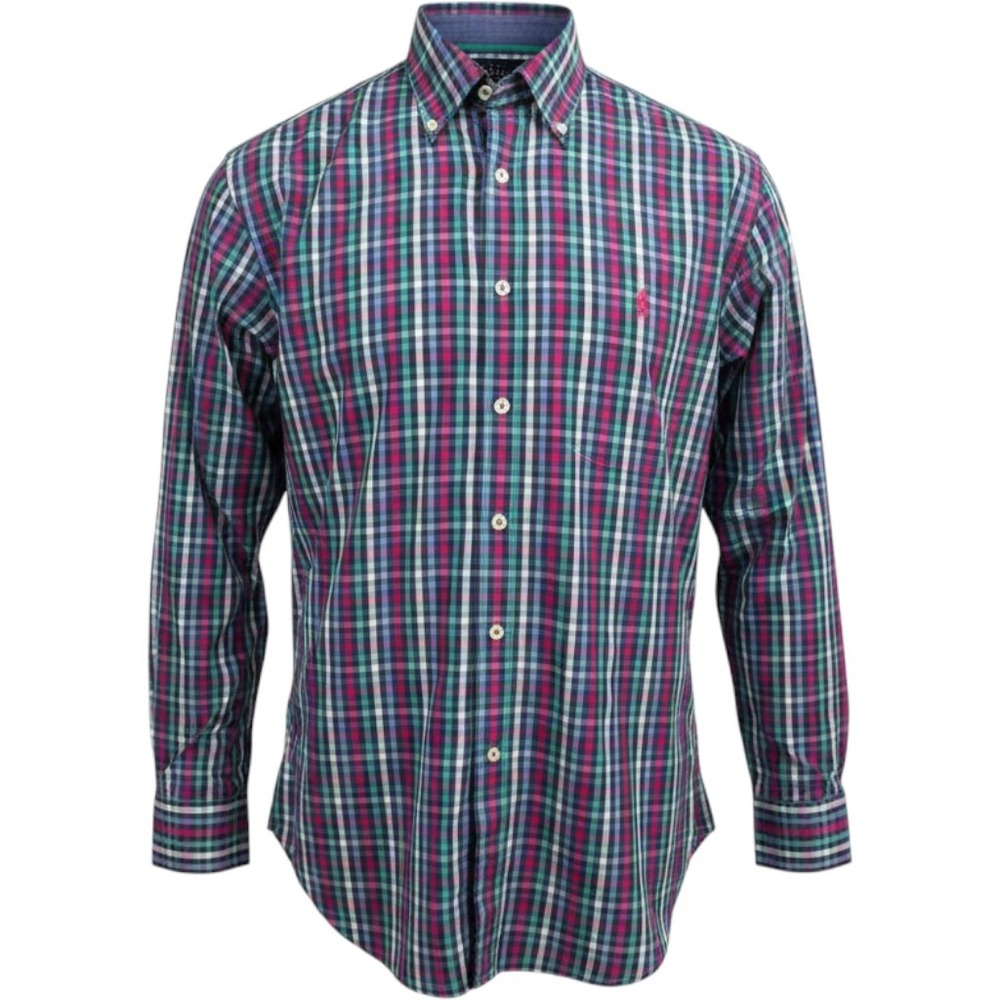 Thomas Pink Jermyn Street London Mens XL Multi Color Check Button Down Shirt
